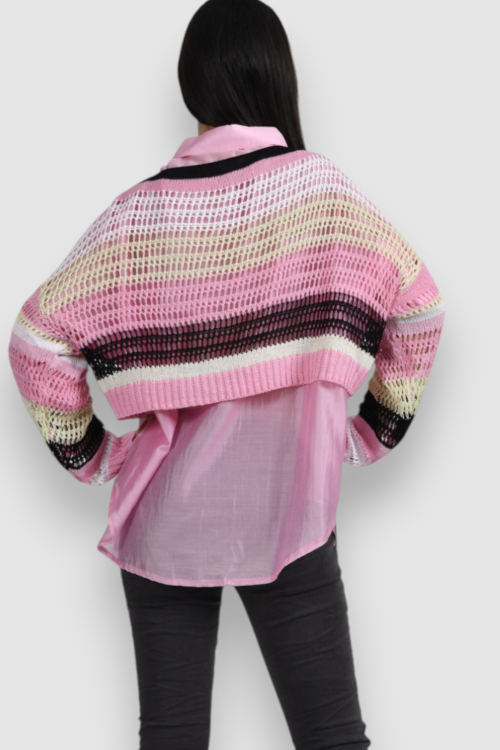 Ženski rozi lagani džemper Ginevra