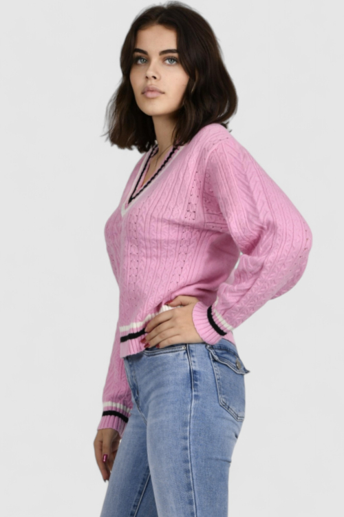 Ženski rozi lagani džemper Baylee