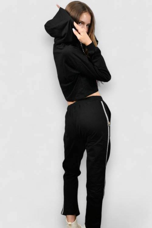 Ženska crna hoodica sa kapuljačom Alteza