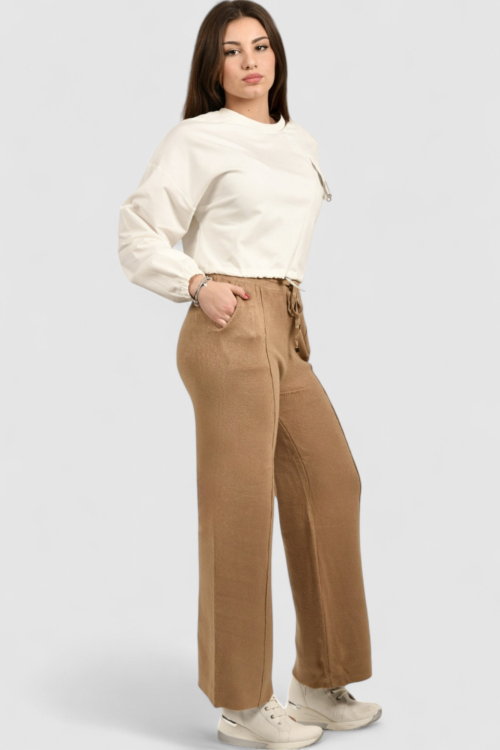 Ženska bijela hoodica bez kapuljače Sabine