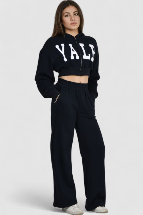 Ženska crna trenirka komplet Imani