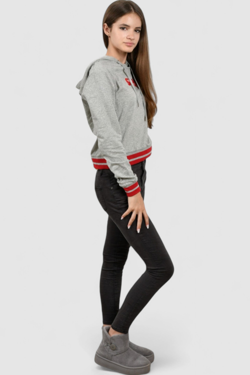 Ženska siva hoodica sa kapuljačom Mela