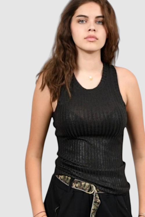 Ženska crna majica bez rukava Selena