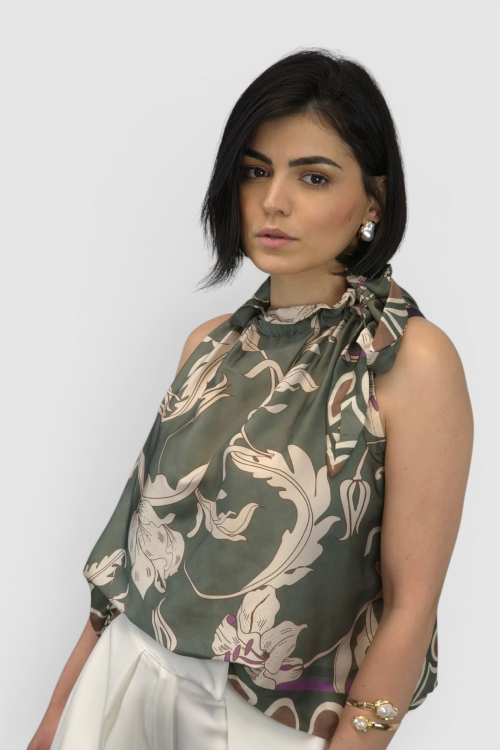 Ženska zelena elegantna bluza Camellia