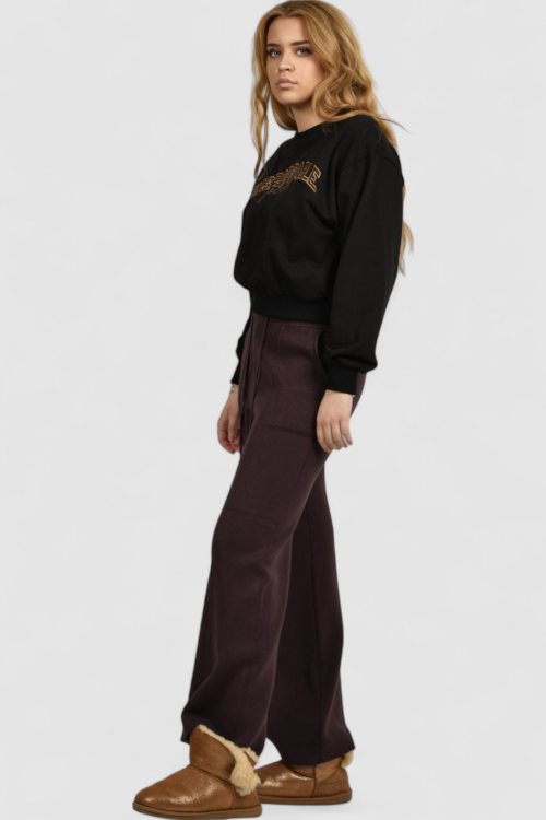 Ženska crna hoodica bez kapuljače Amaya