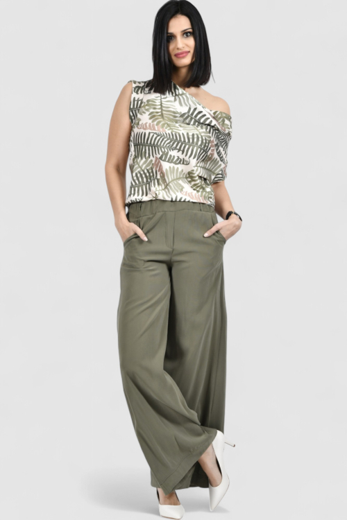Ženske zelene modne hlače Celesta Army