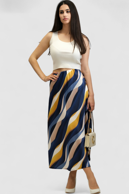 Ženska plava midi suknja Amayena