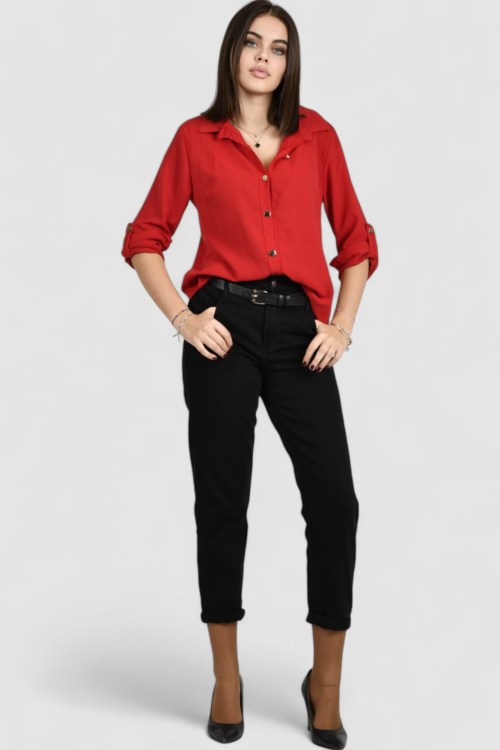 Ženska crvena elegantna košulja Blakely