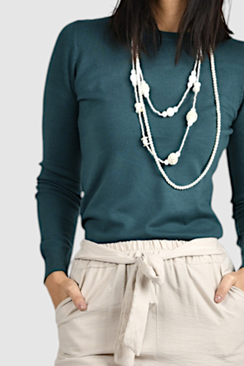 Ženski tamno zeleni lagani džemper Clarissa