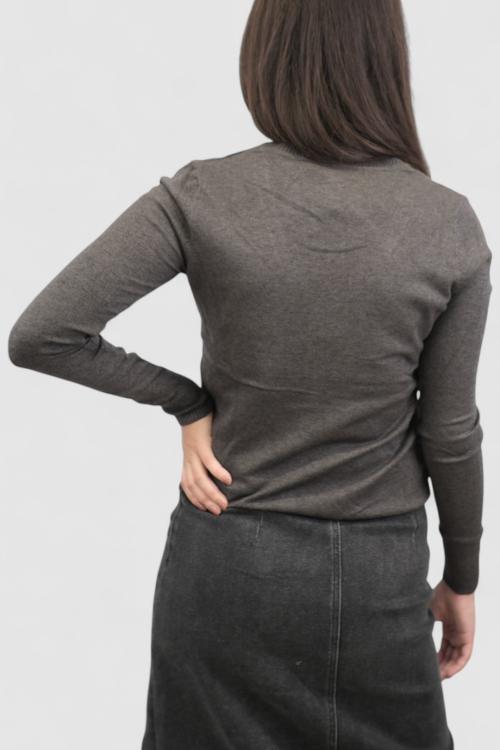 Ženski sivi džemper na kopčanje Oceana