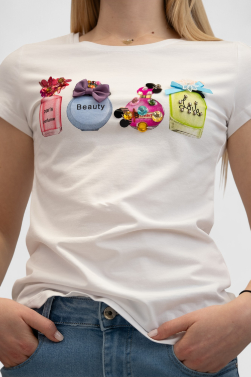 Ženska bijela majica kratki rukav Linnea