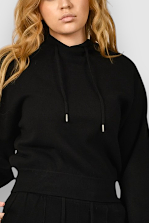 Ženska crna hoodica sa kapuljačom Noelia