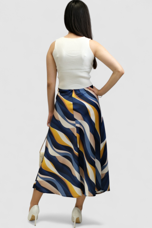 Ženska plava midi suknja Amayena