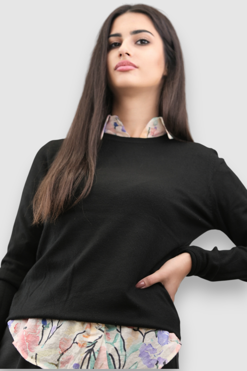 Ženski crni lagani džemper Clarissa