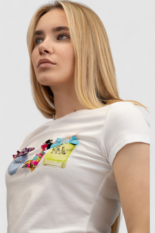 Ženska bijela majica kratki rukav Linnea