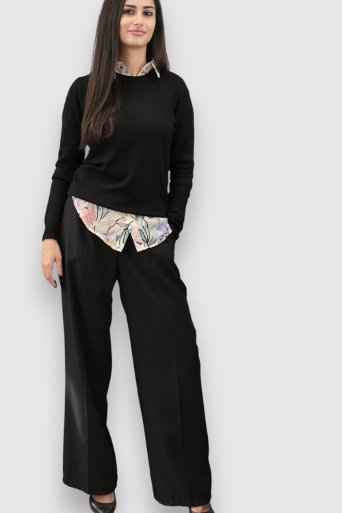 Ženski crni lagani džemper Clarissa