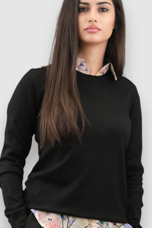 Ženski crni lagani džemper Clarissa