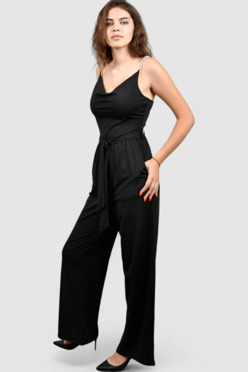 Ženski crni elegantni kombinezon Brielly