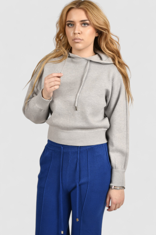 Ženska siva hoodica sa kapuljačom Noelia