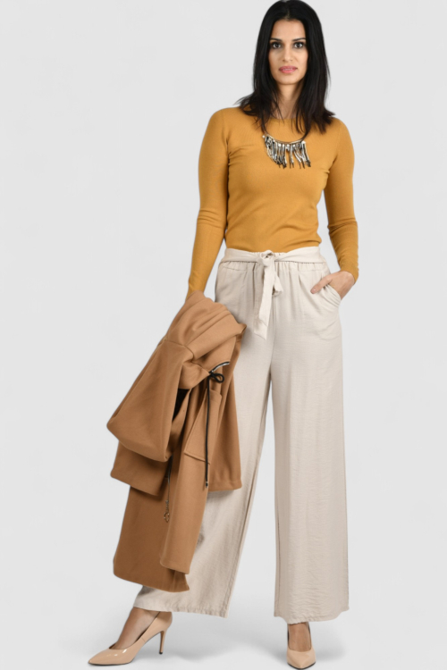 Ženske bež modne hlače Isadora