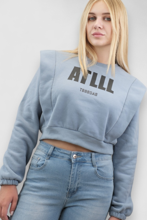 Ženska plava hoodica bez kapuljače Brielle