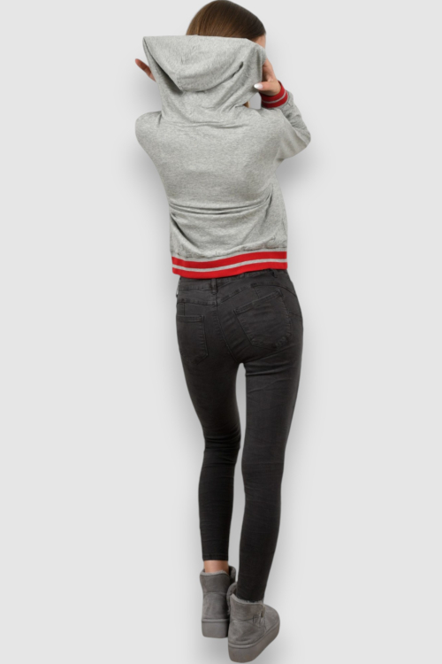 Ženska siva hoodica sa kapuljačom Mela