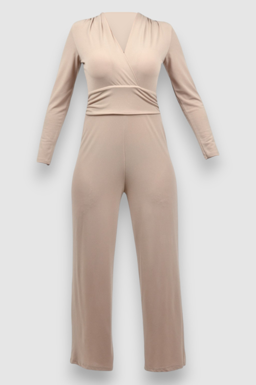 Ženski bež elegantni kombinezon Elara