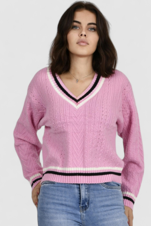 Ženski rozi lagani džemper Baylee