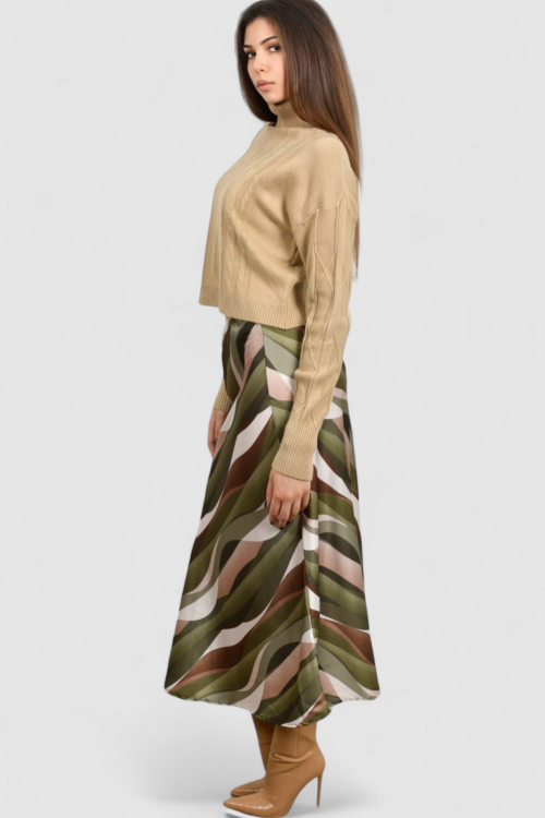 Ženska zelena midi suknja Amayena