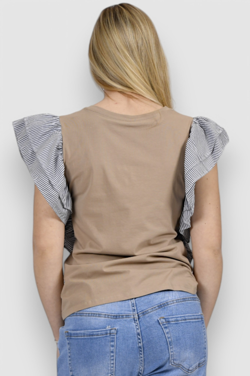 Ženska bež majica kratki rukav Noemie