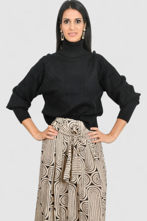 Ženski crni topliji džemper Oriana