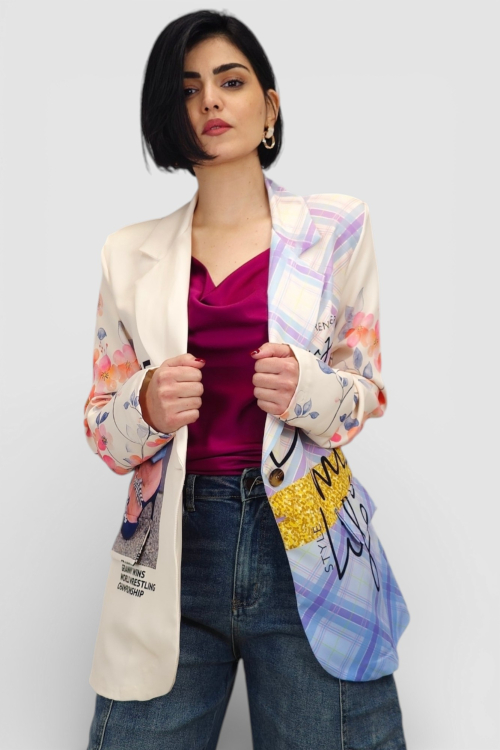 Moderni sako sa printom Ines