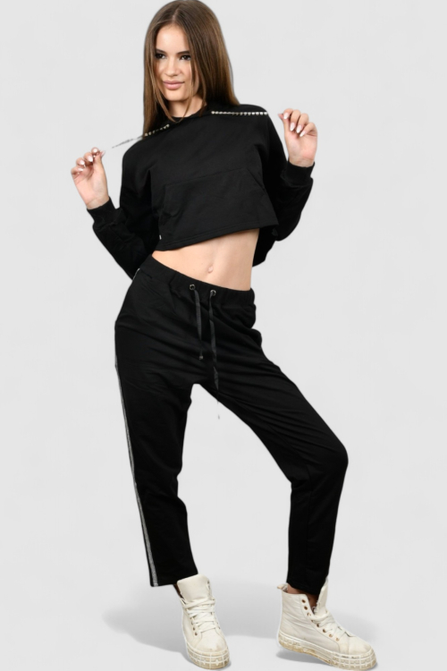 Ženski crni donji dio trenirke Valencia