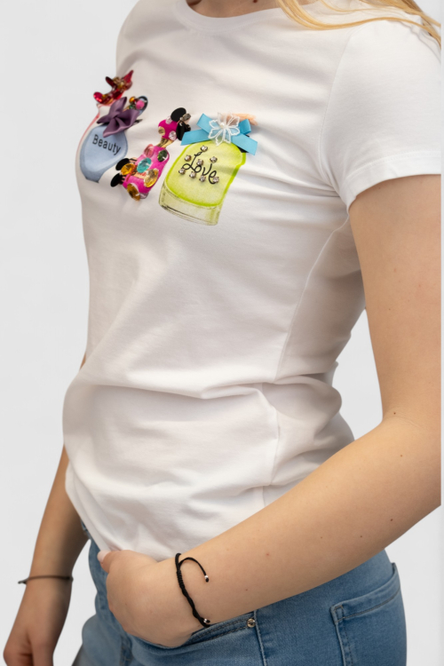 Ženska bijela majica kratki rukav Linnea