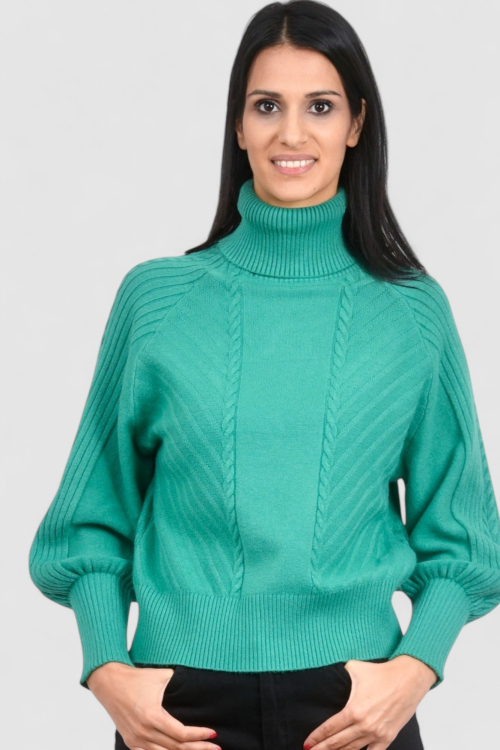 Ženski zeleni topliji džemper Oriana