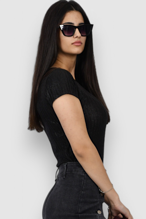 Ženska crna majica kratki rukav Gia