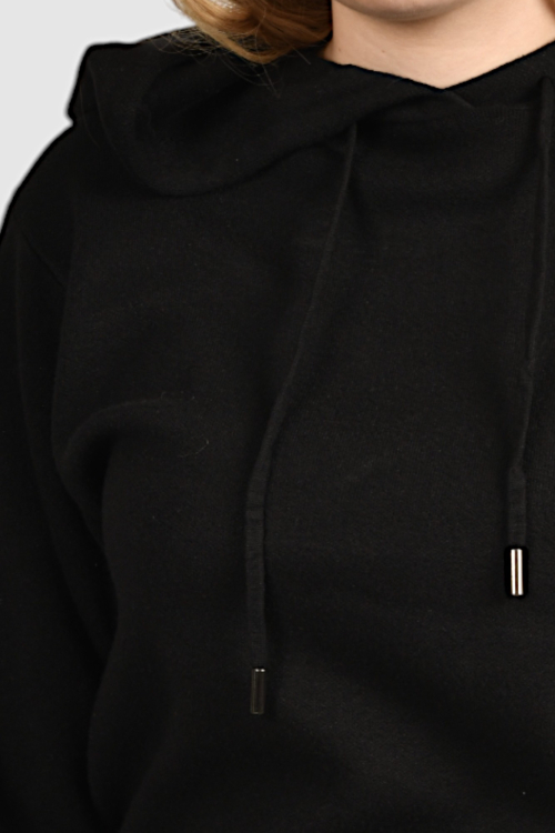 Ženska crna hoodica sa kapuljačom Noelia