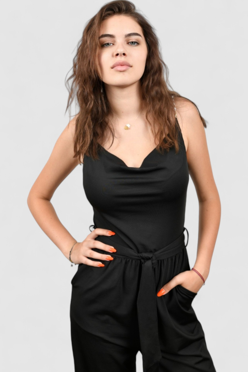 Ženski crni elegantni kombinezon Brielly