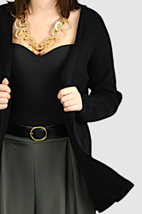 Ženski crni kratki kardigan Jossie