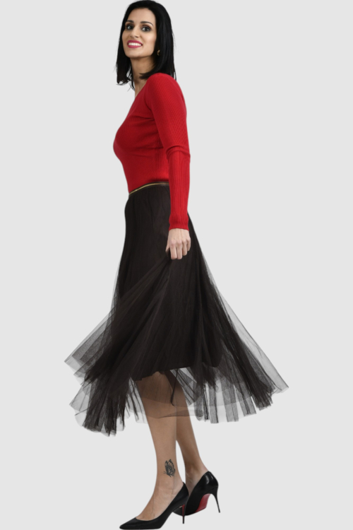 Ženska smeđa maxi suknja Coraline