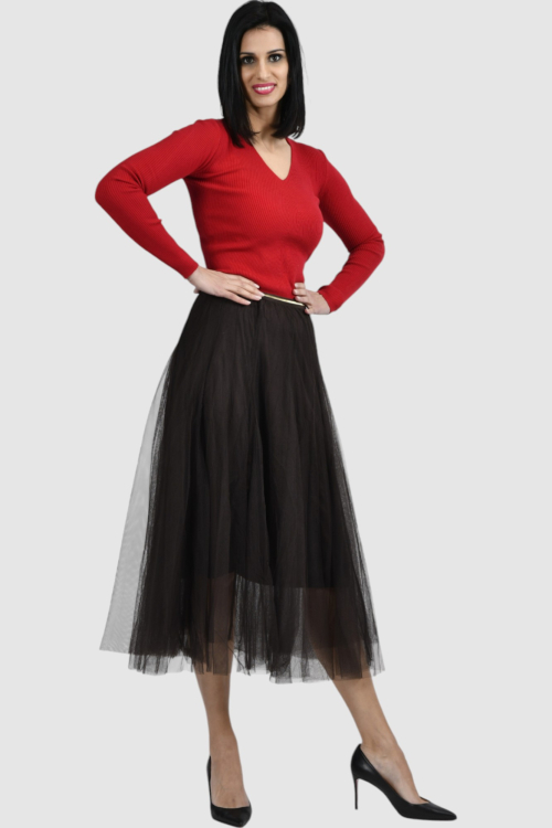 Ženska smeđa maxi suknja Coraline