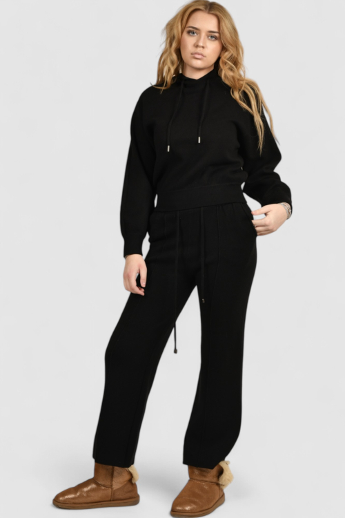 Ženska crna hoodica sa kapuljačom Noelia