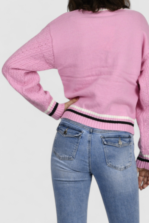 Ženski rozi lagani džemper Baylee