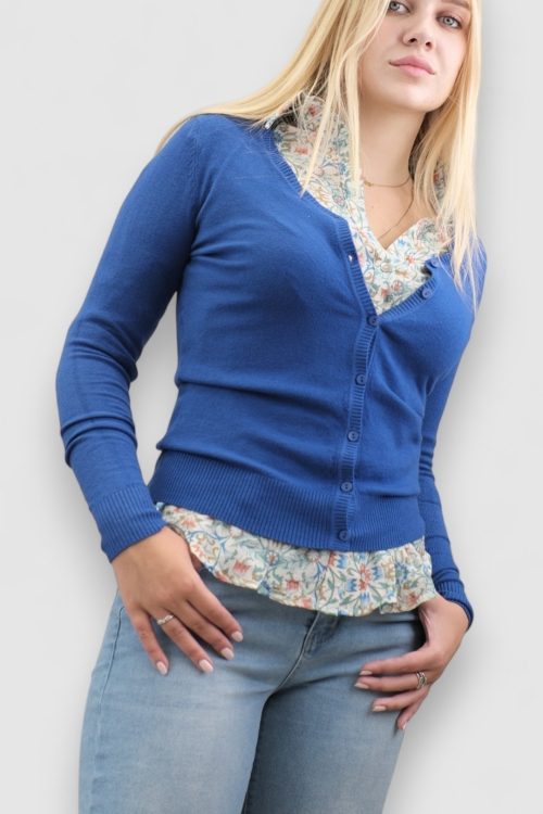 Ženski džemper  na kopčanje Oceana Blue