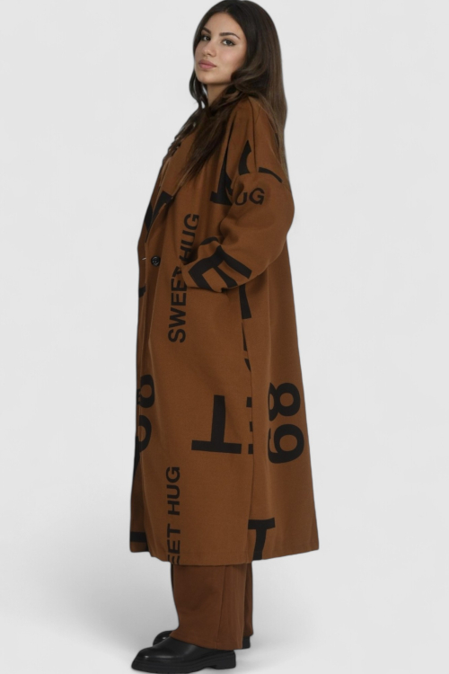 Ženski smeđi dugi kaput Liberty