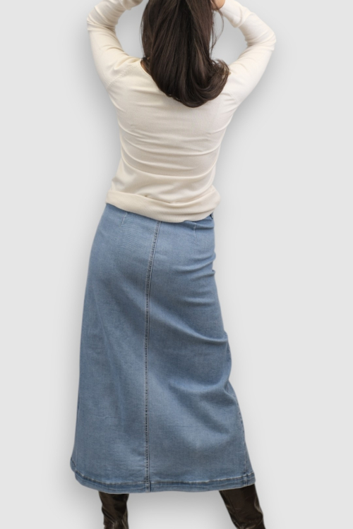 Ženska svijetlo plava midi traper suknja  Marlene