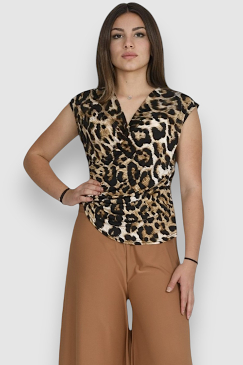 Ženska elegantna bluza leopard uzorak Anneliese