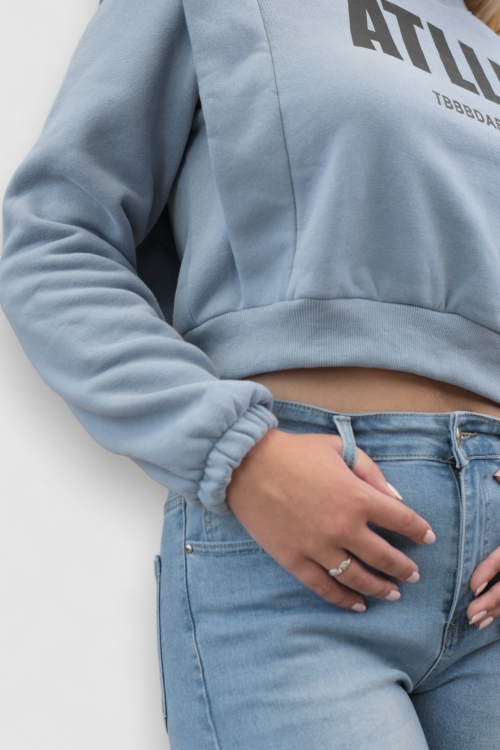 Ženska plava hoodica bez kapuljače Brielle