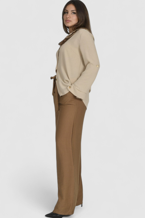 Ženske smeđe modne hlače Isadora