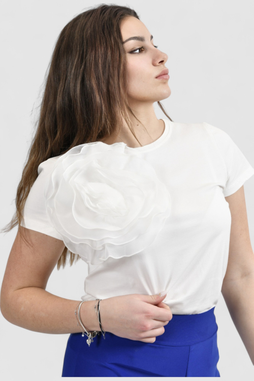 Ženska bijela majica kratki rukav Cleo